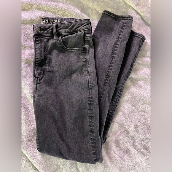 American Eagle Outfitters Denim - Super Hi-Rise Jegging Washed Black Denim Jeans